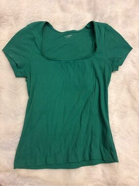 Old Navy Green Square Neck Short Sleeve Tee